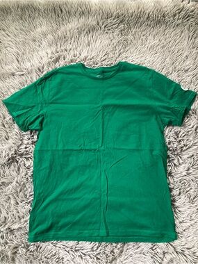 Whole Foods-LARGE Organic Cotton Loomstate Emerald Green Short Sleeve Crew Tee